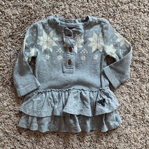 Baby Girl Snowflake Pattern Christmas Ruffle Top